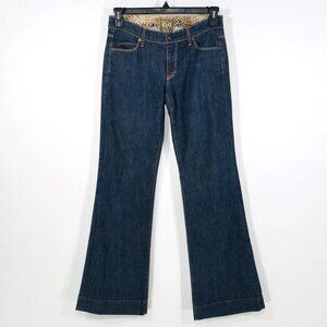 Rich & Skinny Women's Flare Jeans Sz 27 Dark Wash Boho 70s Retro Made in USA
